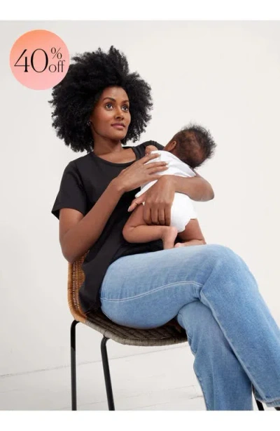 Hatch Collection The Luxe Nursing Tee In Black