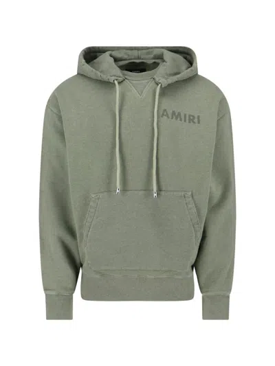 Amiri Cotton Sweatshirt Hooded Kangaroo Pocket In Green