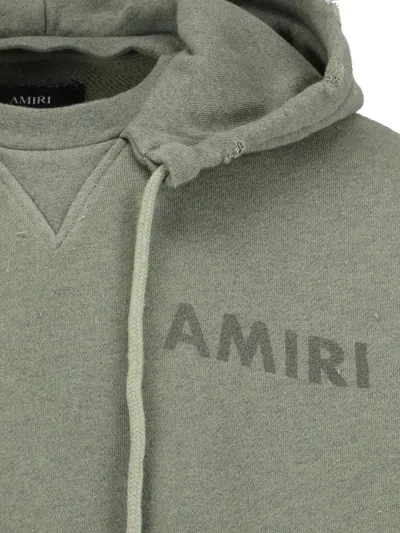 Amiri Cotton Sweatshirt Hooded Kangaroo Pocket In Green