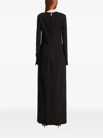 Totême Womens Toteme Cable-knit Round Neck Wool Maxi Dress In Black