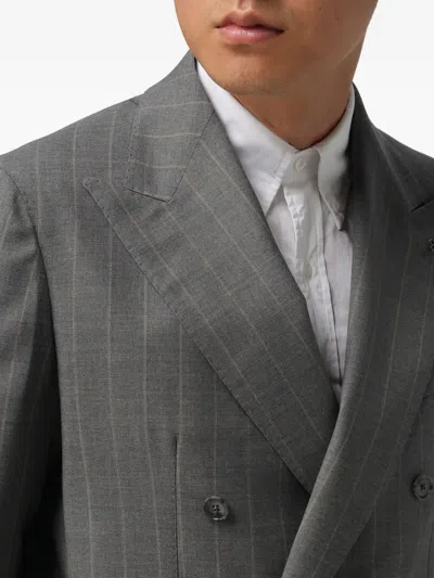 Tagliatore Pinstripe Double-breasted Suit Jacket In Gray