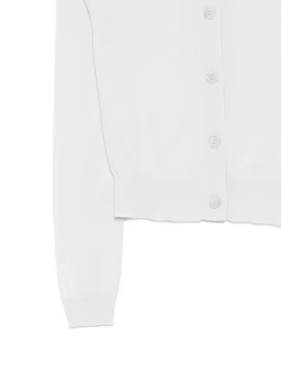 Goes Botanical Button-front Cardigan In White
