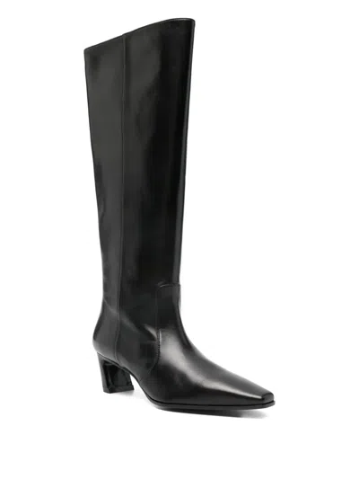 Stuart Weitzman Knee-high Ankle Boots With Pointed Toe In Black