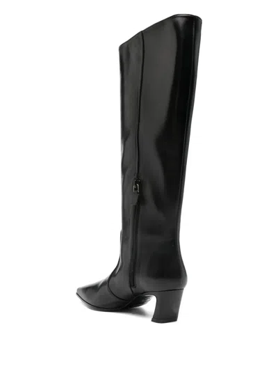 Stuart Weitzman Knee-high Ankle Boots With Pointed Toe In Black