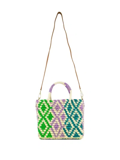 Sensi Studio Medium Canasta Patterned-straw Tote Bag In Neutral