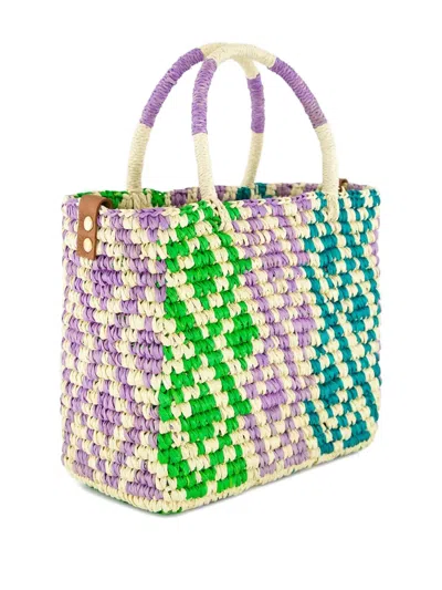 Sensi Studio Medium Canasta Patterned-straw Tote Bag In Neutral