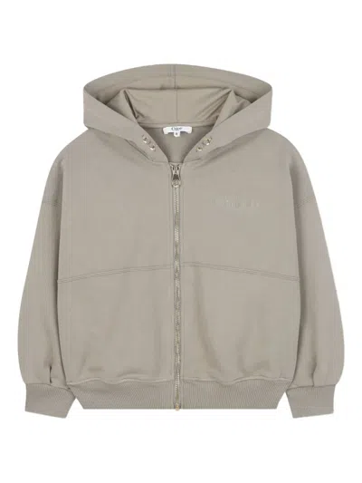 Chloé Zip-up Hooded Sweatshirt In Gray