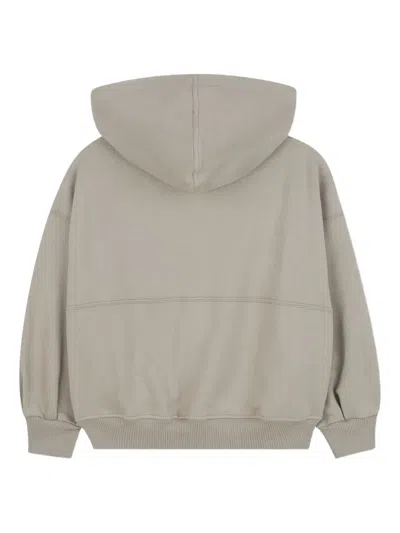 Chloé Zip-up Hooded Sweatshirt In Gray