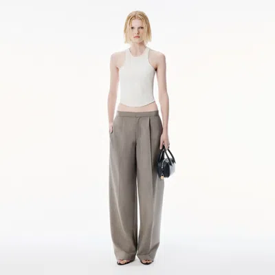 Alexander Wang Grey Wool Mohair Tailored Pant In Gray