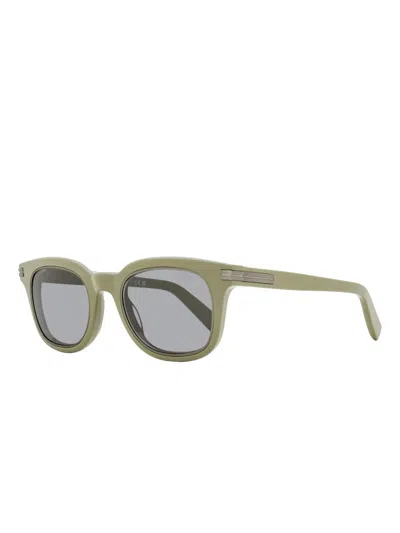 Zegna Rectangular-frame Sunglasses In Green