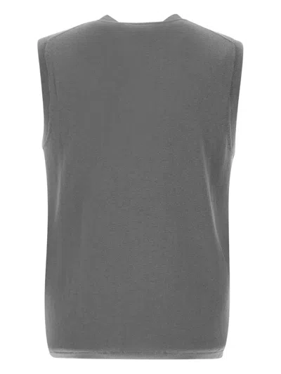 Sun 68 V-neck Buttoned Vest In Gray