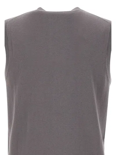 Sun 68 V-neck Buttoned Vest In Gray