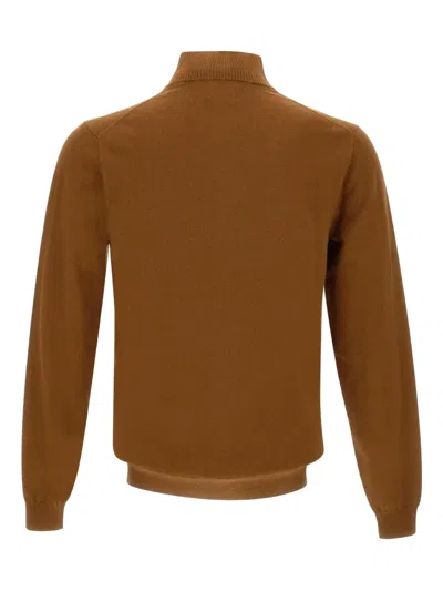 Sun 68 Half-zip Sweater In Brown