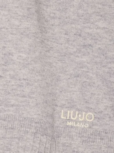 Liu •jo Turtleneck Logo Sweater In Gray
