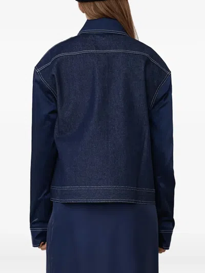 Operasport Buttoned Denim Jacket In Blue