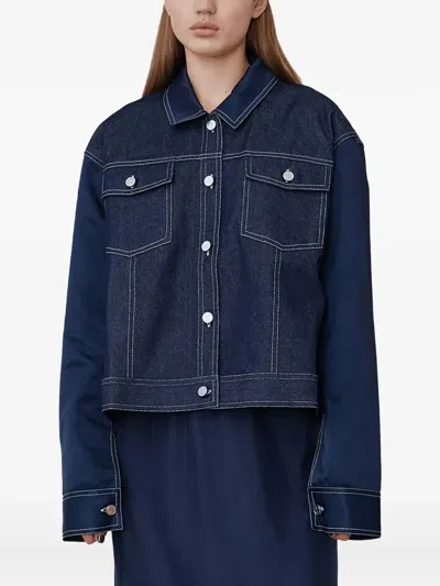 Operasport Buttoned Denim Jacket In Blue