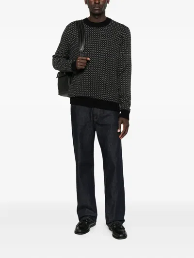 Eric Bompard Geometric-pattern Round-neck Sweater In Multi