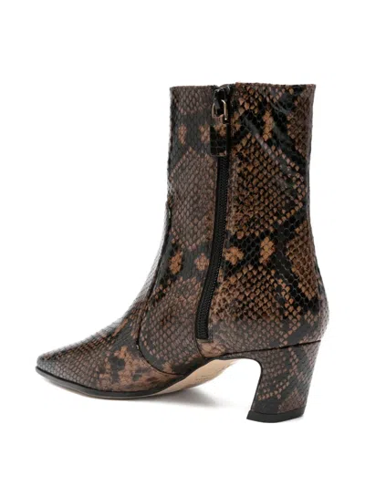 Stuart Weitzman Stassi 50 Snake-effect Leather Ankle Boots In Multi