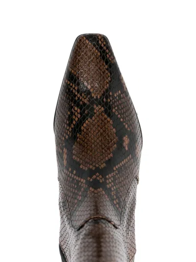 Stuart Weitzman Stassi 50 Snake-effect Leather Ankle Boots In Multi