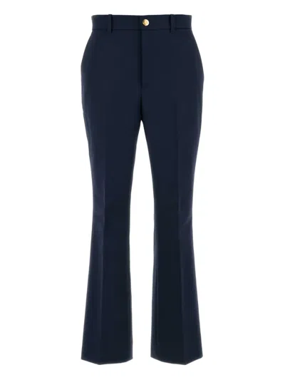 Gucci Pantalone In Cotone Blu Navy Donna In Blue