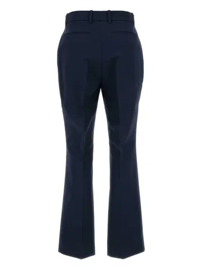 Gucci Pantalone In Cotone Blu Navy Donna In Blue