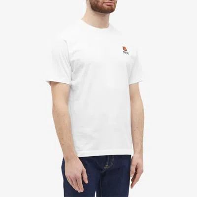 Kenzo Boke Flower Crest Logo Embroidered T-shirt In White