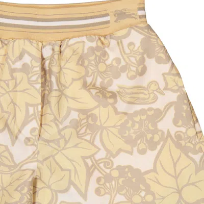 Burberry Botanical-print Silk Shorts In Multi