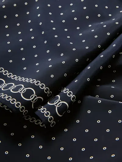 Veronica Beard Hartley Mixed Print Asymmetric Stretch Silk Skirt In Blue