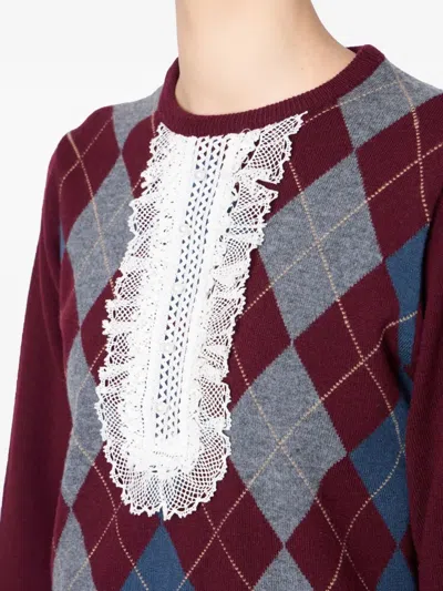 蕾丝拼接毛衣