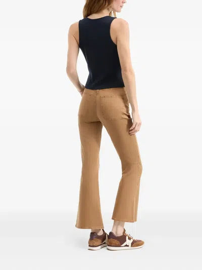 Veronica Beard Carson High-rise Ankle Flare Jeans With Slant Pockets In Brown