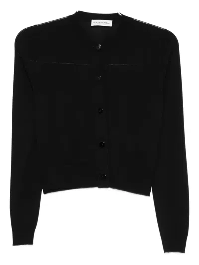 Goes Botanical Button Cardigan In Black