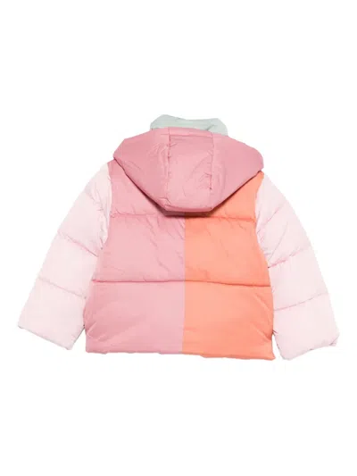 Stella Mccartney Kids Contrast Panel Puffer Coat In Pink