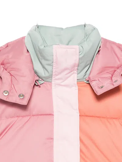 Stella Mccartney Kids Contrast Panel Puffer Coat In Pink
