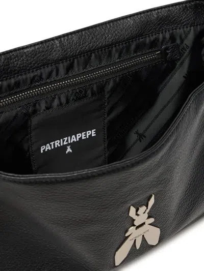 Patrizia Pepe Borsa A Spalla In Pelle Con Tracolla In Catena Black In Black