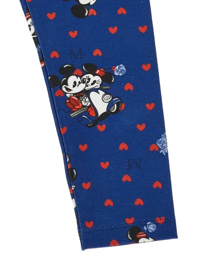 Monnalisa Kids' X Disney Mickey Mouse T-shirt And Leggings Set In Blue