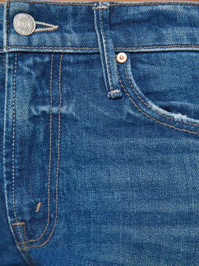 Mother The Insider Crop Step Fray Jeans In Blue