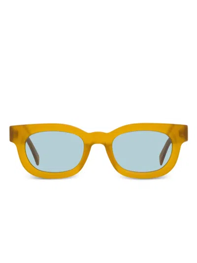 Retrosuperfuture Unisex Retro Oval Sunglasses Sempre Heo Matte Clay 52mm In Yellow