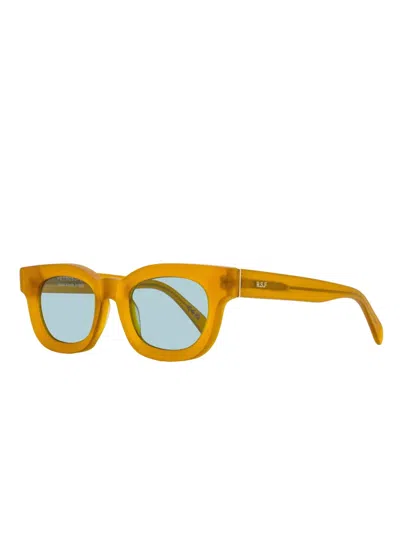 Retrosuperfuture Unisex Retro Oval Sunglasses Sempre Heo Matte Clay 52mm In Yellow