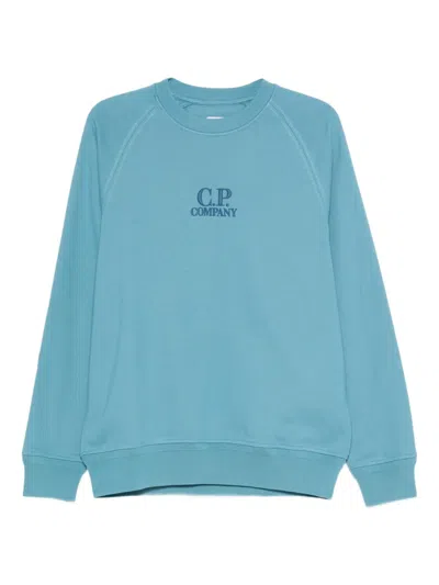 C.p. Company C.p.company Embroidered Sweater In Blue