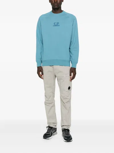 C.p. Company C.p.company Embroidered Sweater In Blue