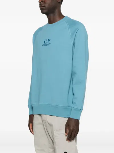 C.p. Company C.p.company Embroidered Sweater In Blue