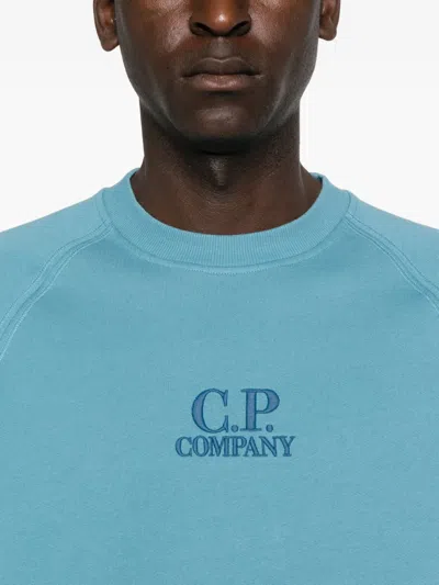 C.p. Company C.p.company Embroidered Sweater In Blue