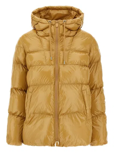 Pinko Nylon Padded Down Jacket In Yellow