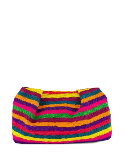 剑麻条纹迷你手拿包