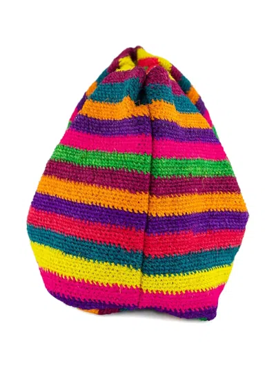 剑麻条纹迷你手拿包