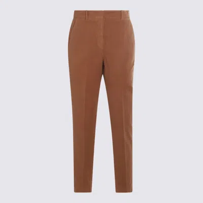 Incotex Comfortable Trousers Featuring Elastic Waistband In Brown