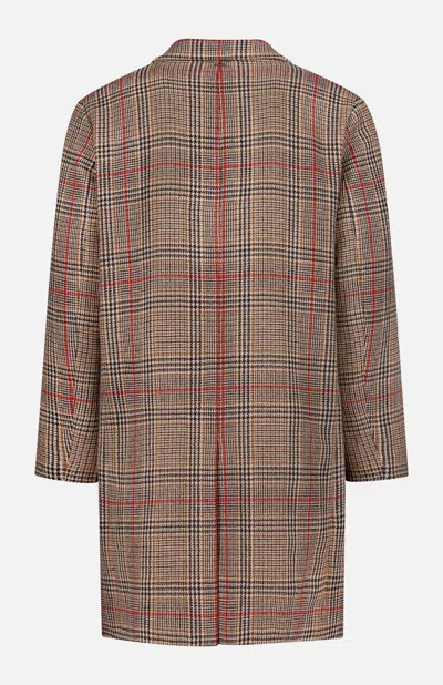 Herno Coat In Glen Check R-wool In Brown