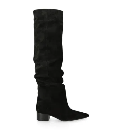Khaite Suede Andee Over-the-knee Boots 40 In Black