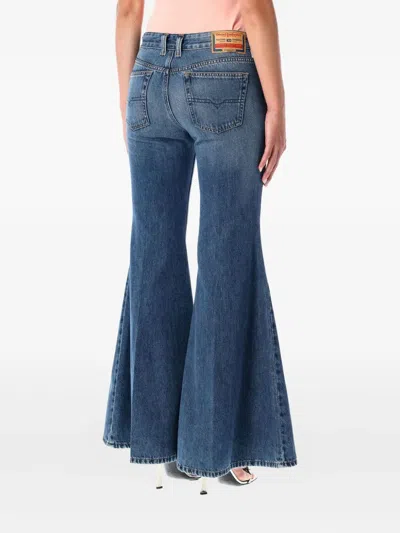 Diesel 1970 D-bleess Flared Cotton Jeans In Blue