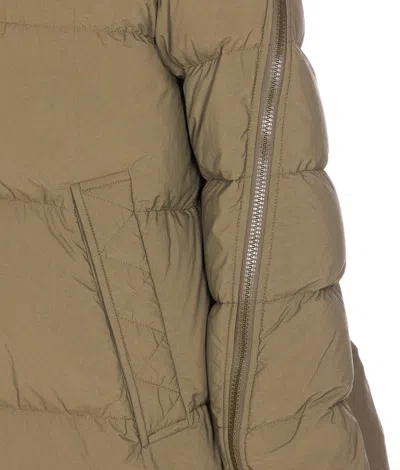 Herno Green Padded Down Jacket Frontal Zip Closure In Brown